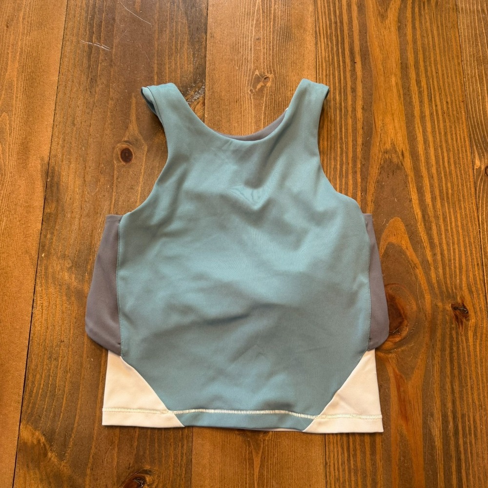 Janji Horizon Long Sports Bra Womens XS Crop Tank High Neck Active Gym Running